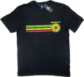 Knebworth Lightweight Tee- Black - Distressed Jamaican Stripe