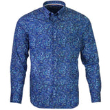 Long Sleeve Blue Paisley- Slim Fit