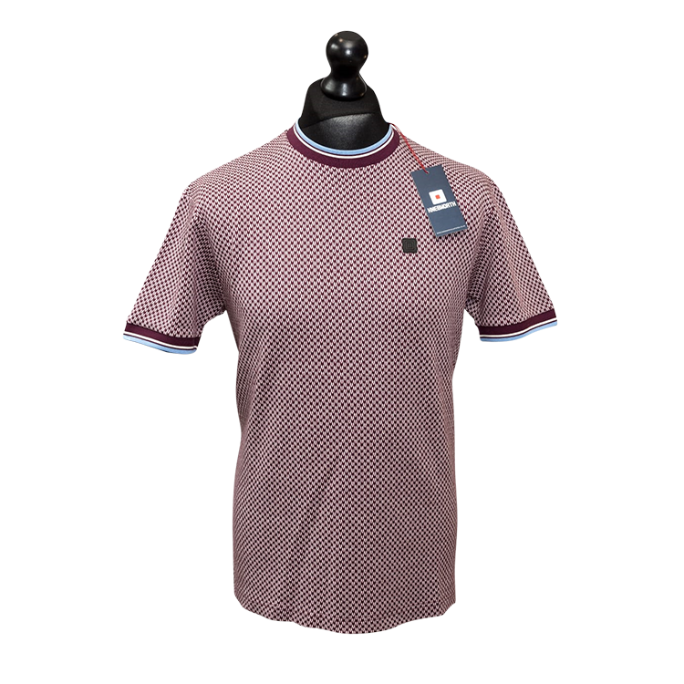 Classic Pattern Jacquard Body with twin tipped ribbed neck and cuffs 