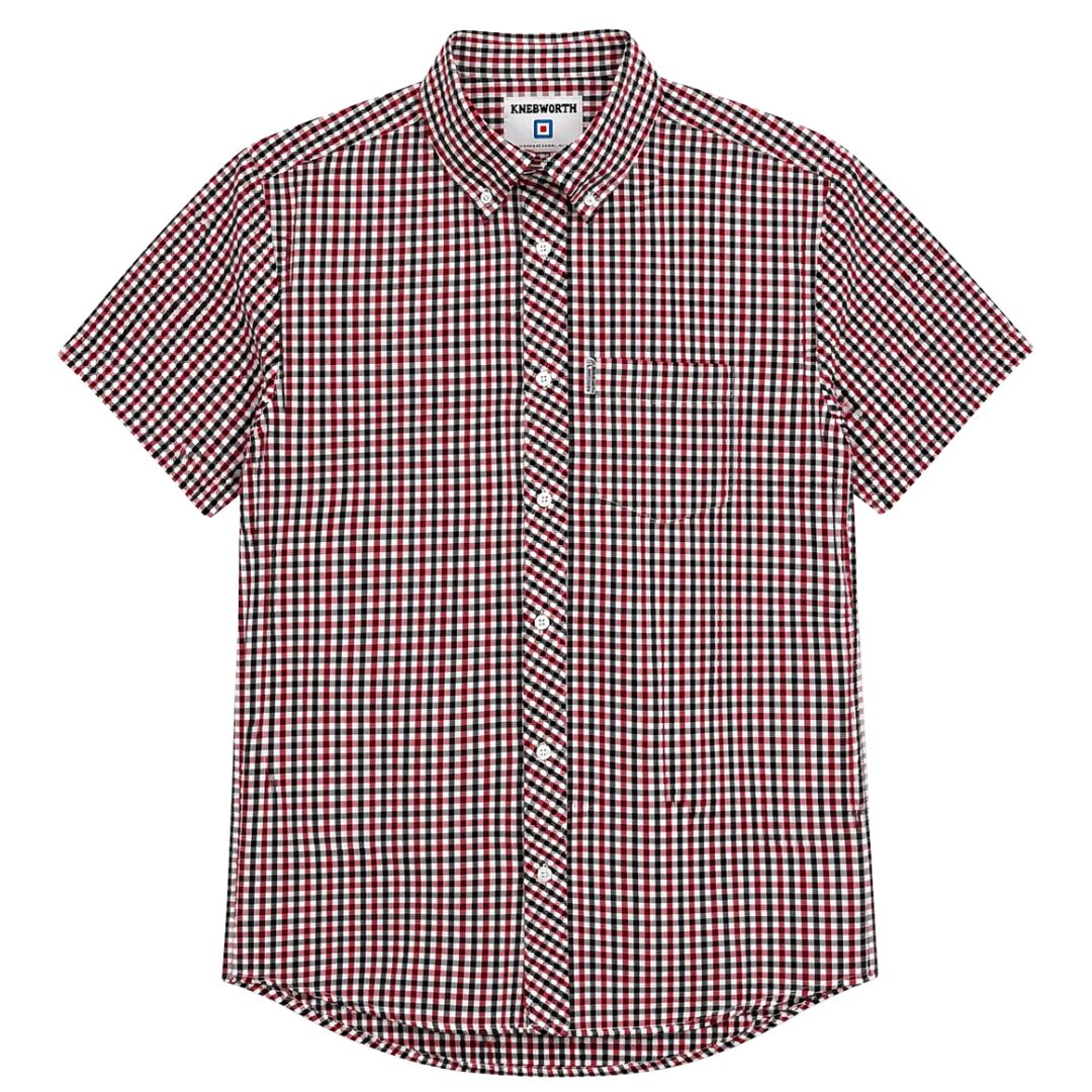Gingham Short Sleeve Shirt in Red