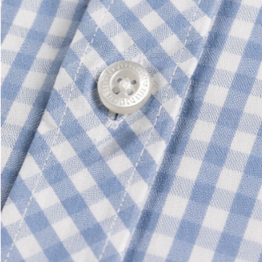Gingham Short Sleeve Shirt in Blue