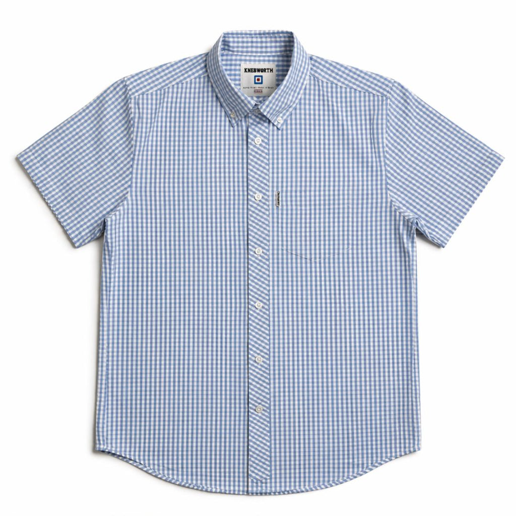 Gingham Short Sleeve Shirt in Blue