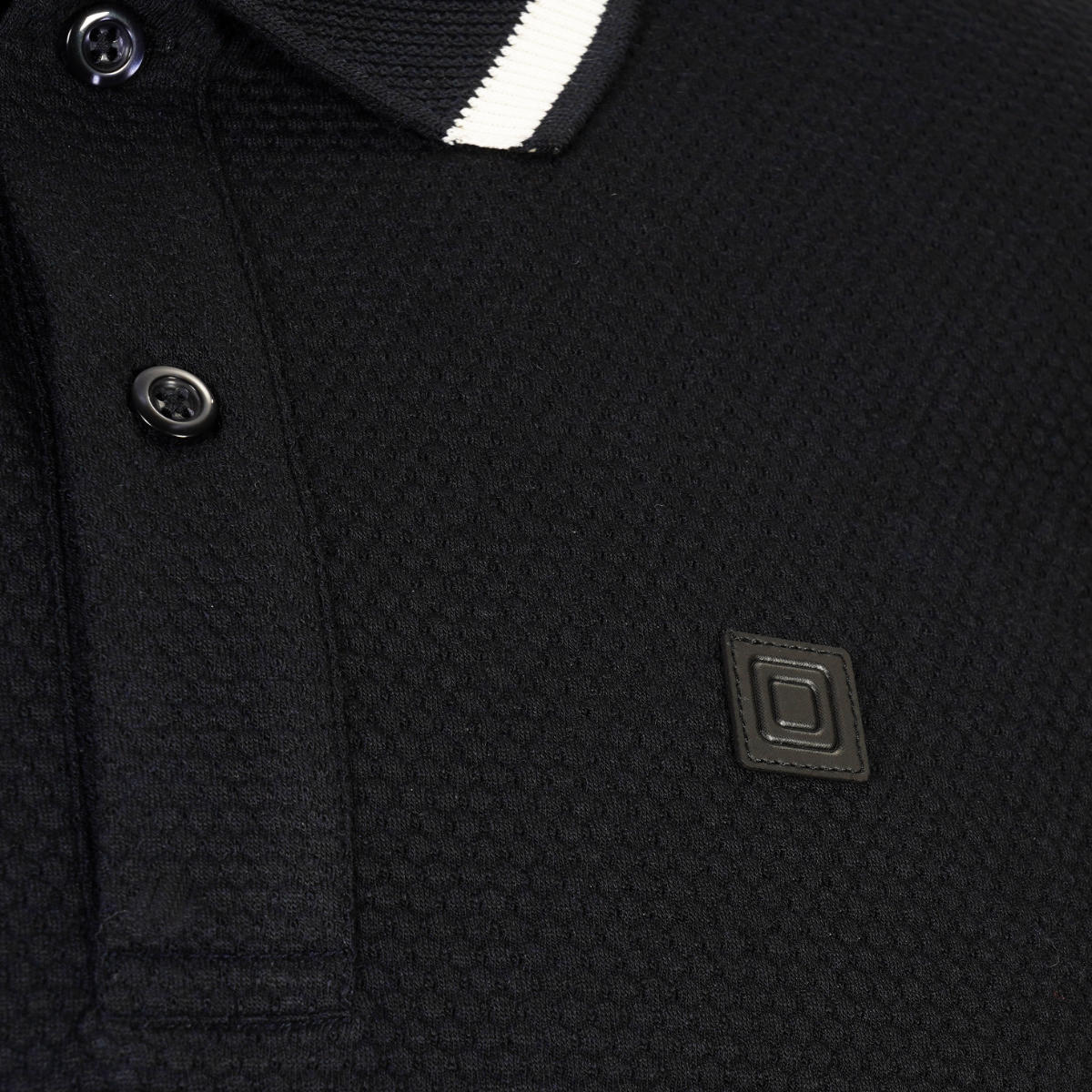 Black Polo - Waffle Body