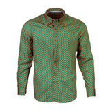 Long Sleeve Polka Dot Green/Orange - Slim Fit