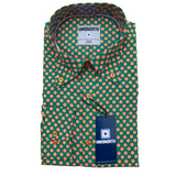 Long Sleeve Polka Dot Green/Orange - Slim Fit