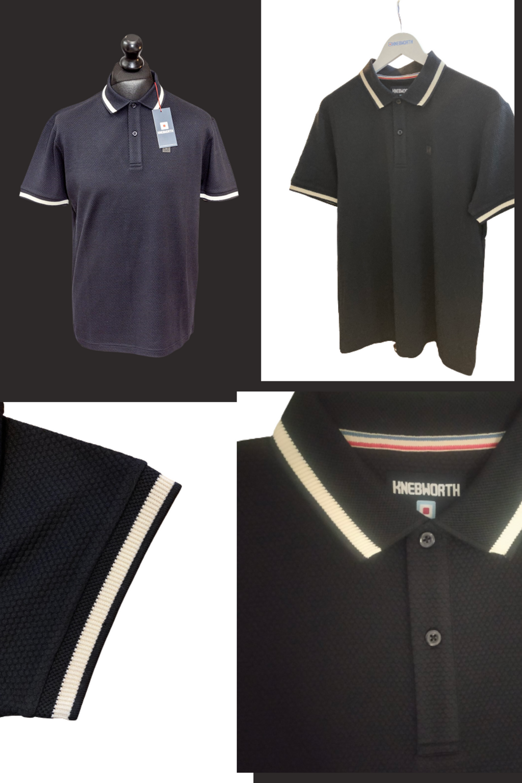 Black Polo - Waffle Body