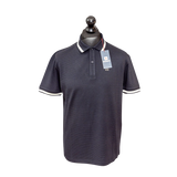 Knebworth Luxury Waffle Body Tipped Polo Shirt with Ribbed Sleeve