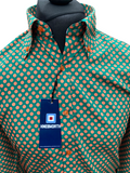 Long Sleeve Polka Dot Green/Orange - Slim Fit